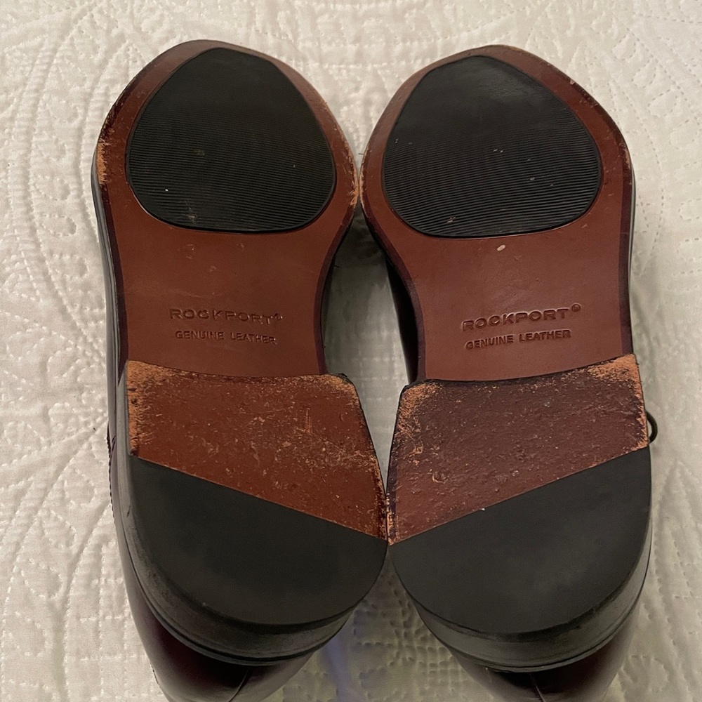 ROCKPORT Men’s Brown Leather Dress Shoes Size 12 Lace Up Tie Shoes Like New - Picture 9 of 14
